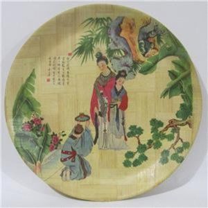 Vintage Yang Kuei Fei Concubine Bamboo Tray Plate